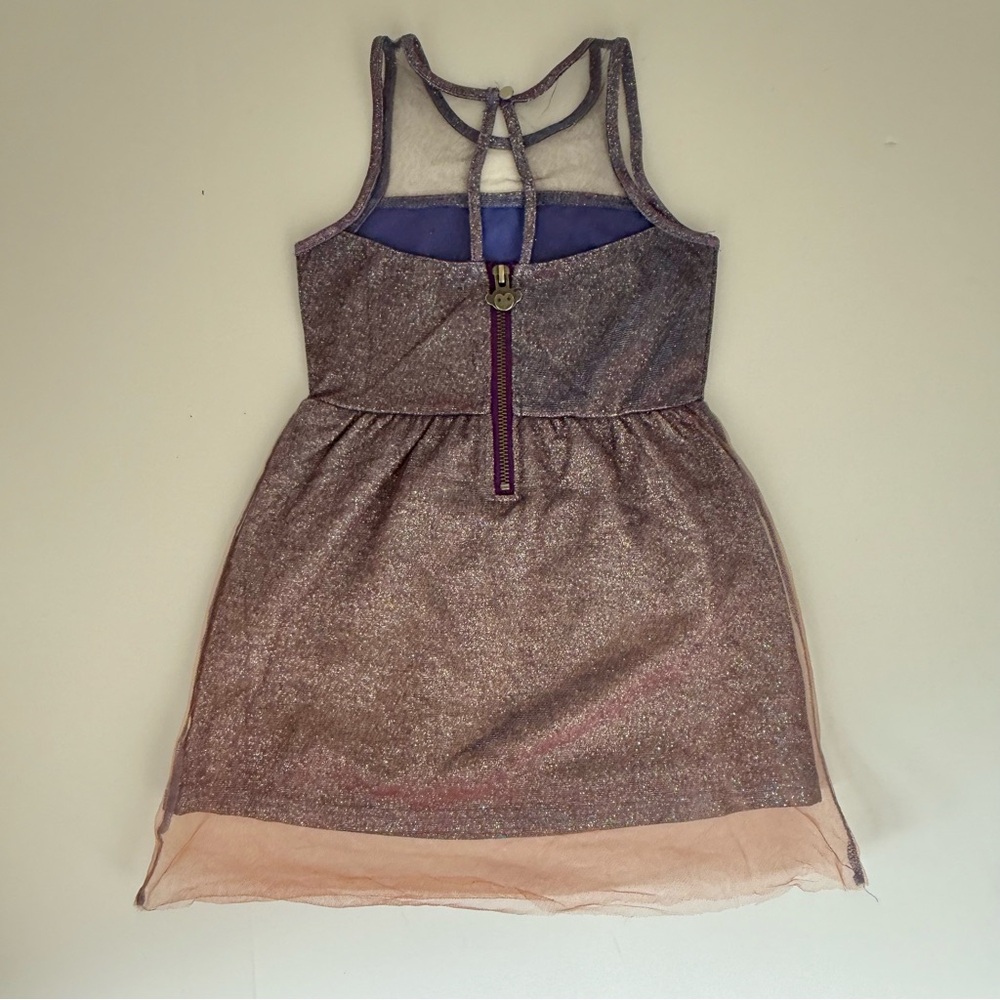 Appaman Purple Iridescent Shimmer Dress w/ Sheer Overlay Girls Size 5 - Picture 3 of 6
